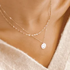 Necklace Sets | Hey Happiness Smiley Gesicht Layering Ketten Set