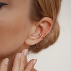 Ear Cuffs | Ohrstecker | Hey Happiness Solitär Ear Cuff Sterlingsilber in Gold