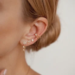 Ear Cuffs | Ohrstecker | Hey Happiness Solitär Ear Cuff Sterlingsilber in Gold