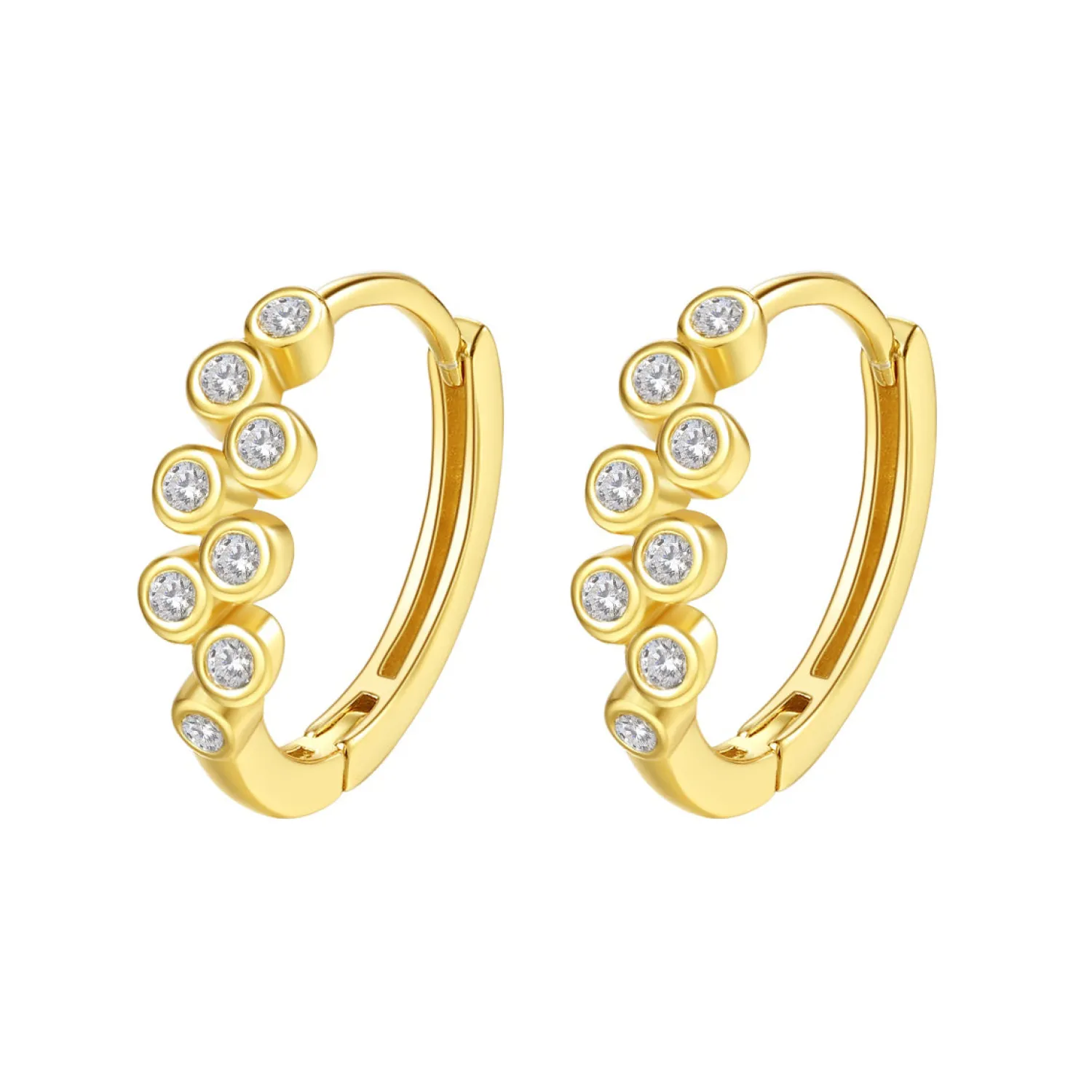 Huggie Ohrringe | Hey Happiness Spritzer Huggie Creolen aus Sterlingsilber in Gold