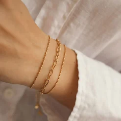 Ketten Armbänder | Hey Happiness Stab und Kugel Armband in Gold