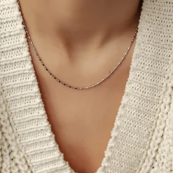 Filigrane Ketten | Hey Happiness Stab und Kugel Kette in Silber Silver