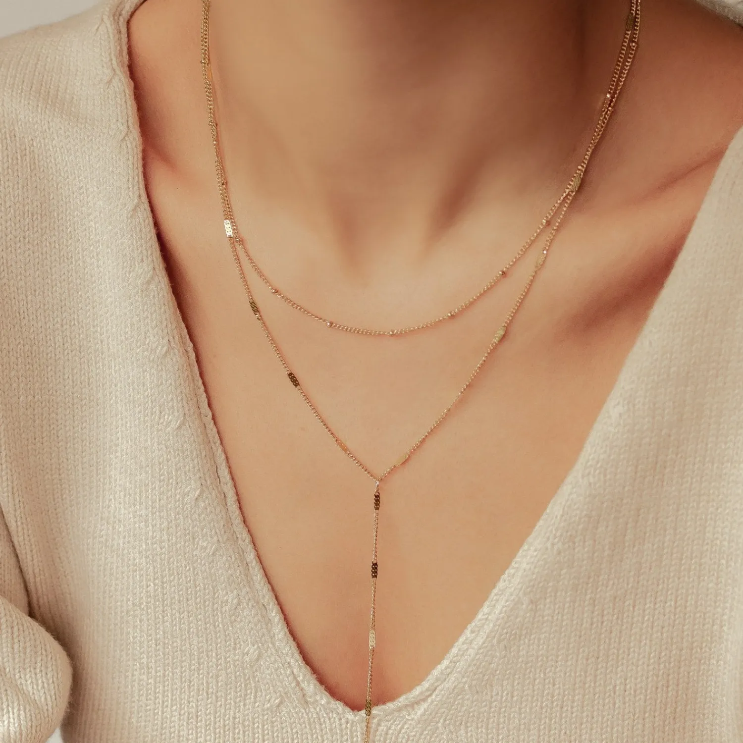 Lariat Necklaces | Filigrane Ketten | Hey Happiness Starburst Y Kette Doppelreihig