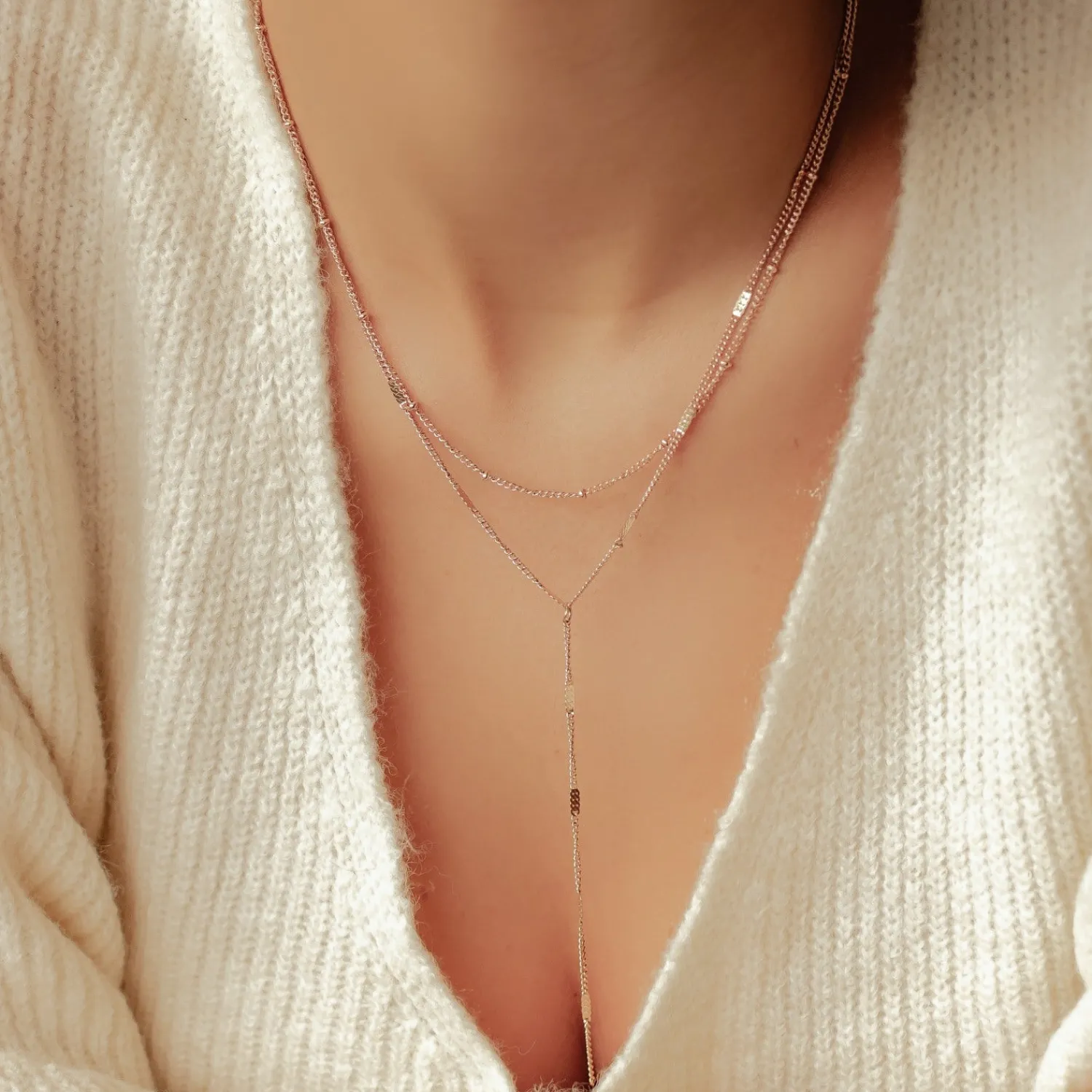 Lariat Necklaces | Filigrane Ketten | Hey Happiness Starburst Y Kette Doppelreihig