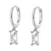 Huggie Ohrringe | Hey Happiness Sterlingsilber Huggie Ohrringe mit Steinen in Baguette-Form Silver