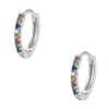 Huggie Ohrringe | Hey Happiness Sterlingsilber Huggies mit Bunten Strasssteinen Silver