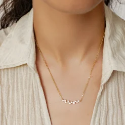 Perlenketten | Filigrane Ketten | Hey Happiness Sterlingsilber Kette mit Perlen und Zirkonia