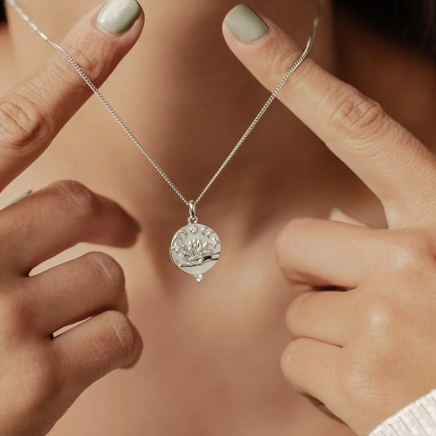 Filigrane Ketten | Hey Happiness Sterlingsilber Kette mit Anhänger Faith
