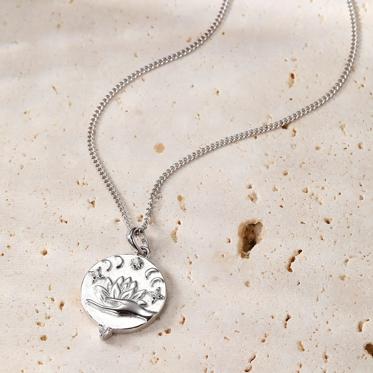 Filigrane Ketten | Hey Happiness Sterlingsilber Kette mit Anhänger Faith
