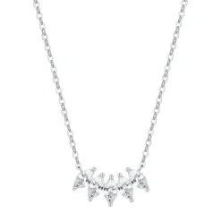Filigrane Ketten | Hey Happiness Sterlingsilber Kette Zirkonia Blüte Silver