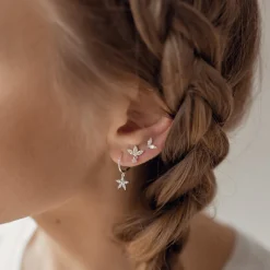 Ohrstecker | Hey Happiness Sterlingsilber Ohrstecker Zirkonia Blüte Silver