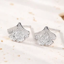 Ohrstecker | Hey Happiness Sterlingsilber Ohrstecker Ginkgo Blatt