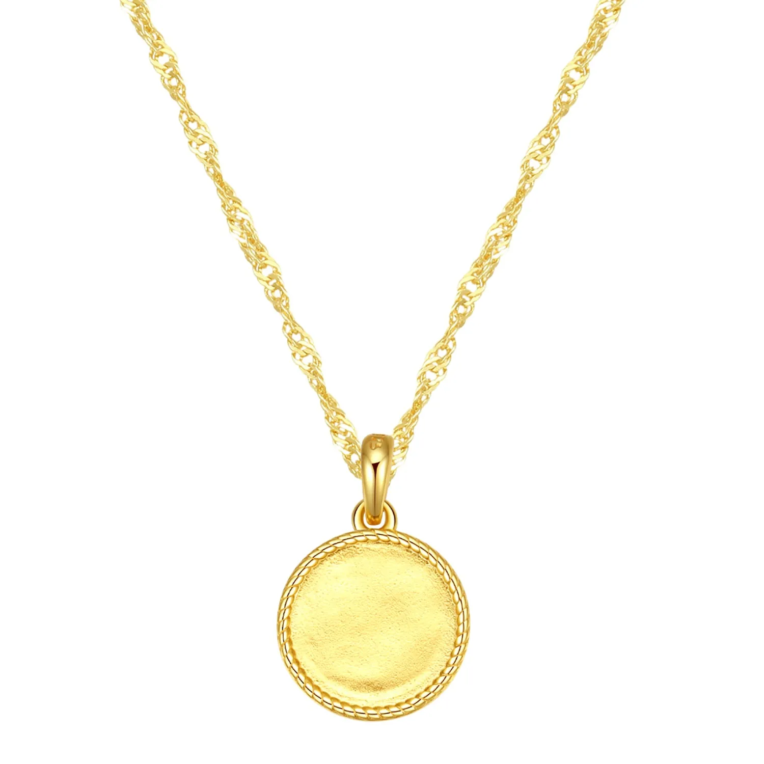 Anhänger | Filigrane Ketten | Hey Happiness Sterlingsilber Seilkette mit Rund Anhänger