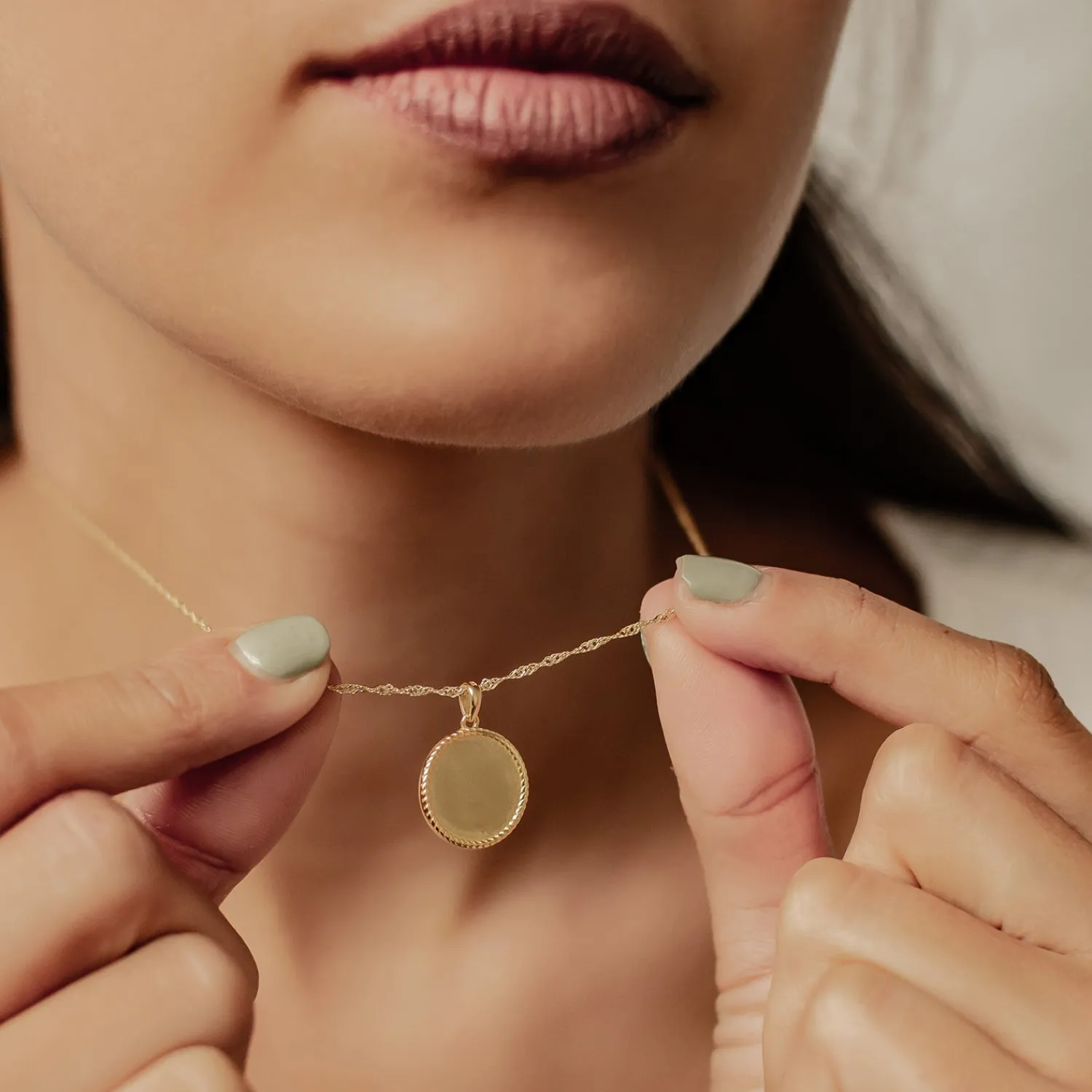 Anhänger | Filigrane Ketten | Hey Happiness Sterlingsilber Seilkette mit Rund Anhänger
