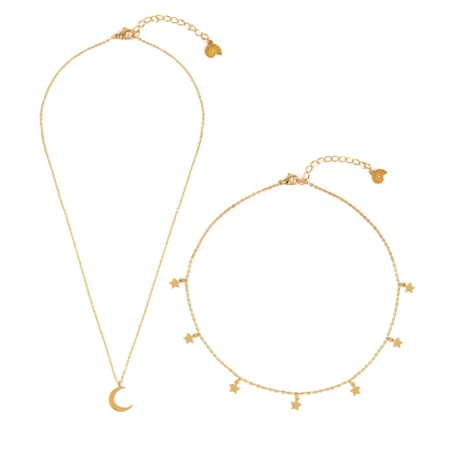 Necklace Sets | Choker Ketten | Hey Happiness Stern Choker Mond Kette Schmuckset in farbe Gold