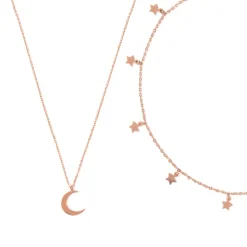 Necklace Sets | Choker Ketten | Hey Happiness Stern Choker Mond Kette Schmuckset in Rosegold Rose Gold
