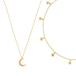 Necklace Sets | Choker Ketten | Hey Happiness Stern Choker Mond Kette Schmuckset in farbe Gold