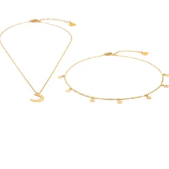 Necklace Sets | Choker Ketten | Hey Happiness Stern Choker Mond Kette Schmuckset in farbe Gold