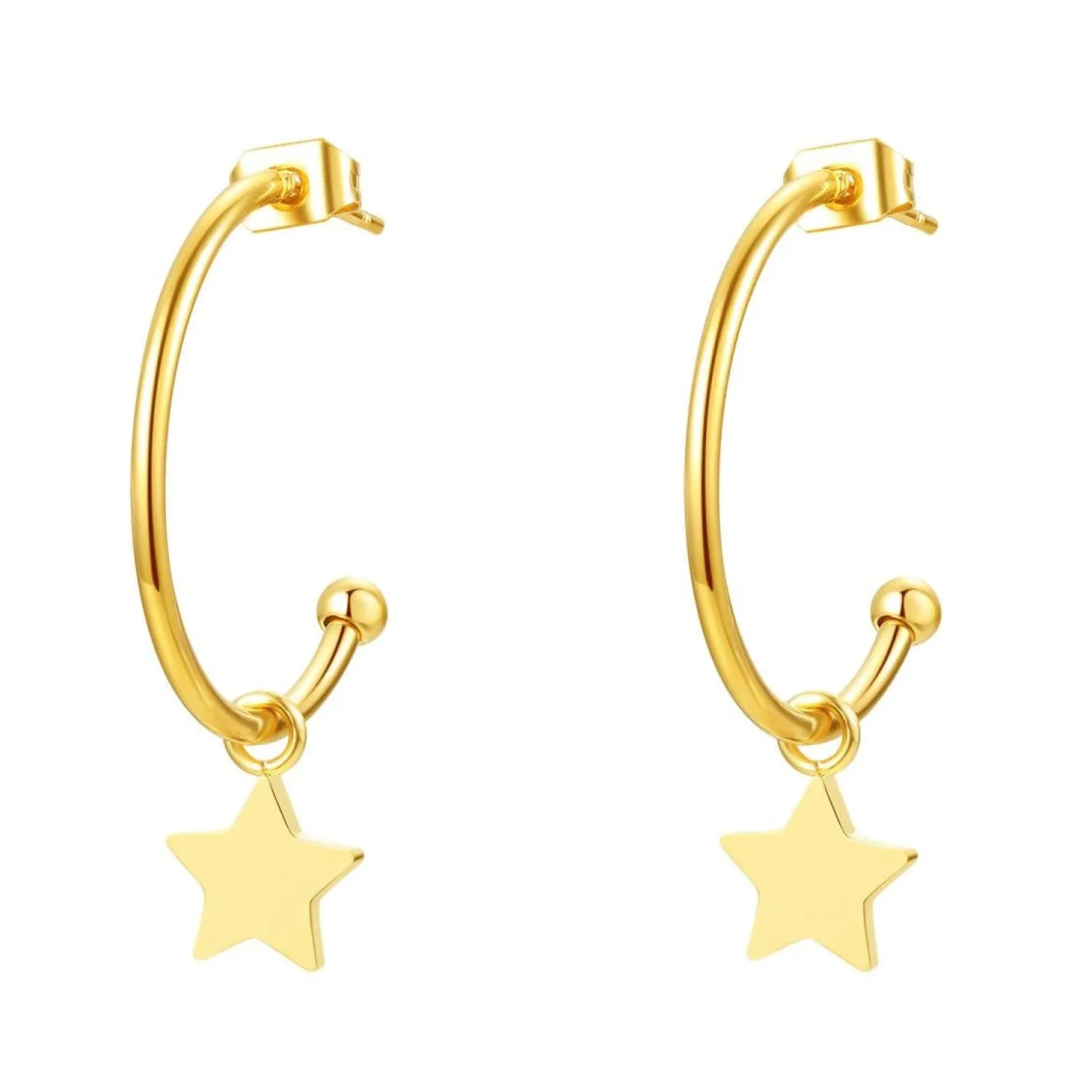 Creolen | Hey Happiness Stern Creolen in farbe Gold