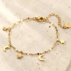 Charm Armbänder | Hey Happiness Stern und Mond Armband Wasserfest