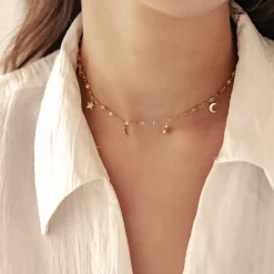 Choker Ketten | Hey Happiness Stern und Mond Choker Wasserfest