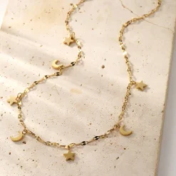 Choker Ketten | Hey Happiness Stern und Mond Choker Wasserfest