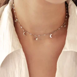Choker Ketten | Hey Happiness Stern und Mond Choker Wasserfest