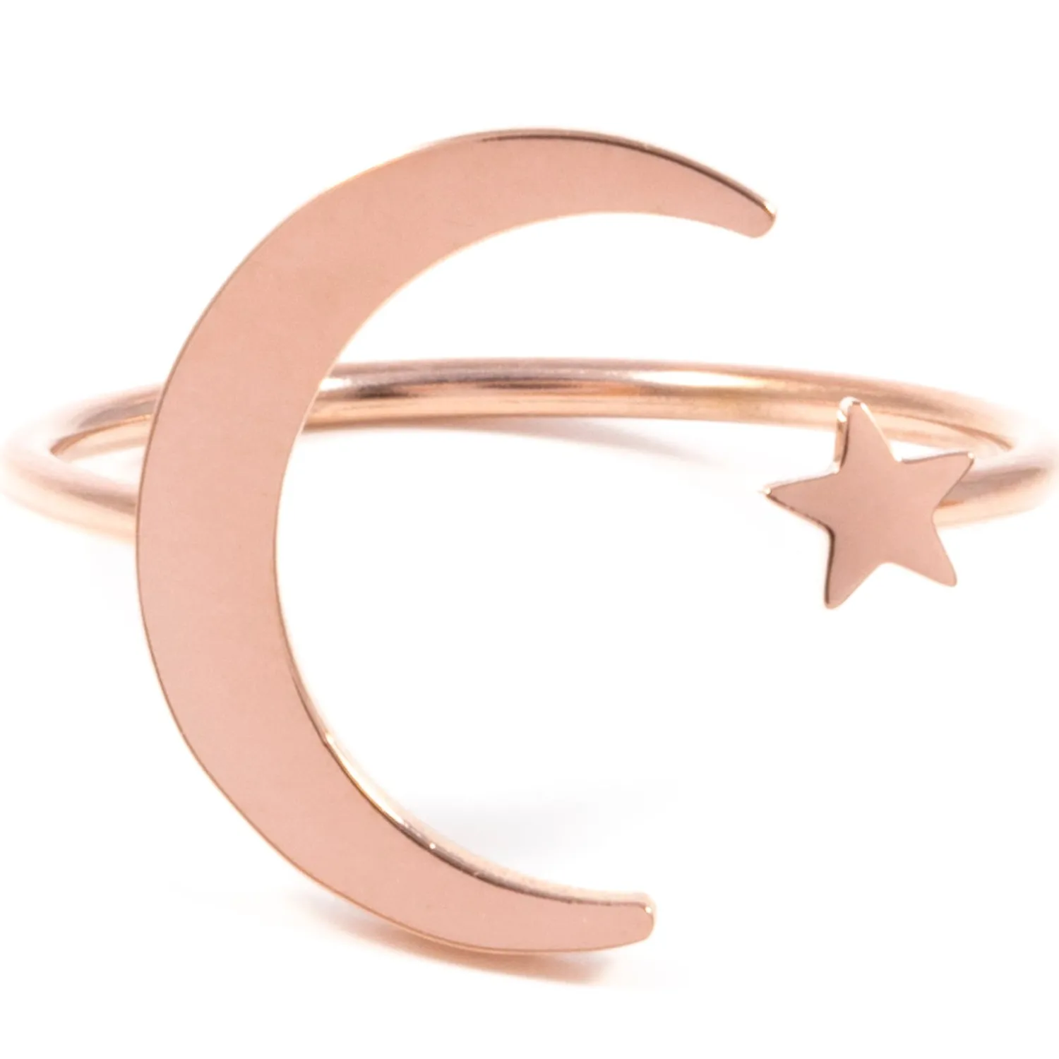 Schlichte Ringe | Hey Happiness Stern und Mond Ring in Rosegold Rose Gold
