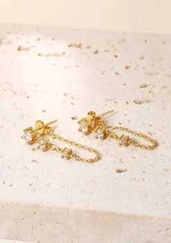 Ohrstecker | Hey Happiness Sternenstaub Ohrstecker im Kettendesign aus Sterlingsilber in Gold