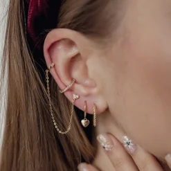 Ear Cuffs | Ohrstecker | Hey Happiness Strass Ear Cuff Ohrring Sterlingsilber in Gold