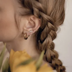 Ear Cuffs | Ohrstecker | Hey Happiness Strass Ear Cuff Ohrring Sterlingsilber in Gold