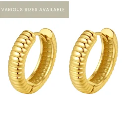 Creolen | Hey Happiness Strukturierte Creolen Ohrringe aus Edelstahl Gold