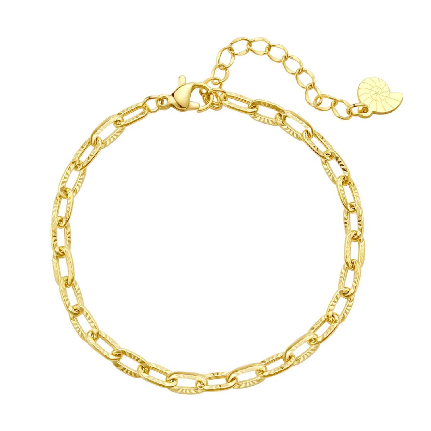 Ketten Armbänder | Hey Happiness Strukturiertes Armband in Gliederkette-Design in Gold