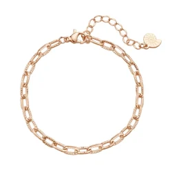 Ketten Armbänder | Hey Happiness Strukturiertes Armband in Gliederkette-Design in Rosegold Rose Gold