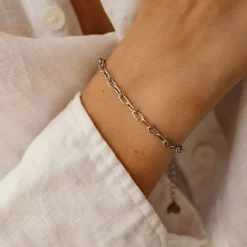 Ketten Armbänder | Hey Happiness Strukturiertes Armband in Gliederkette-Design in Silber Silver