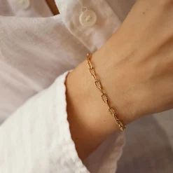 Ketten Armbänder | Hey Happiness Strukturiertes Armband in Gliederkette-Design in Gold