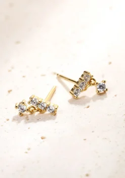 Ohrstecker | Hey Happiness Tautropfen Ohrstecker Sterlingsilber in Gold