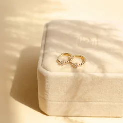 Huggie Ohrringe | Hey Happiness Trinität Huggie Creolen Ohrringe 14K Gold