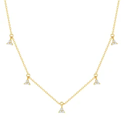 Filigrane Ketten | Hey Happiness Trinity Sterlingsilber Kette mit Zirkonia