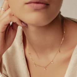 Filigrane Ketten | Hey Happiness Trinity Sterlingsilber Kette mit Zirkonia