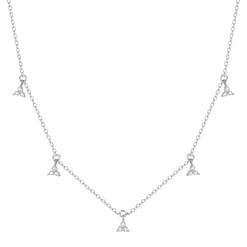 Filigrane Ketten | Hey Happiness Trinity Sterlingsilber Kette mit Zirkonia
