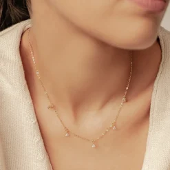 Filigrane Ketten | Hey Happiness Trinity Sterlingsilber Kette mit Zirkonia
