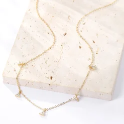 Filigrane Ketten | Hey Happiness Trinity Sterlingsilber Kette mit Zirkonia