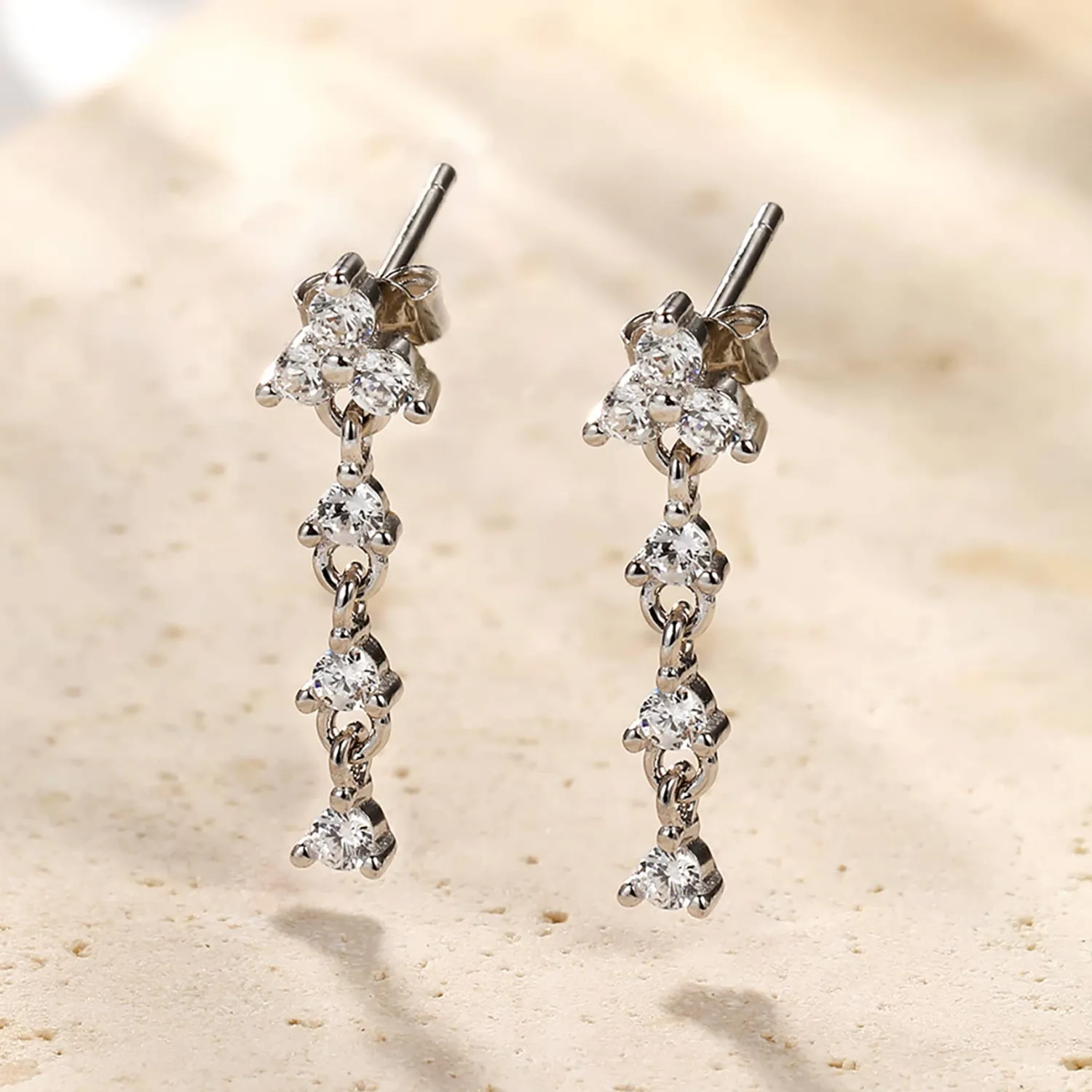 Ohrstecker | Hey Happiness Trinity Tropfen-Ohrstecker aus Sterlingsilber