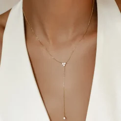 Lariat Necklaces | Filigrane Ketten | Hey Happiness Trinity Y Kette 585 Gold