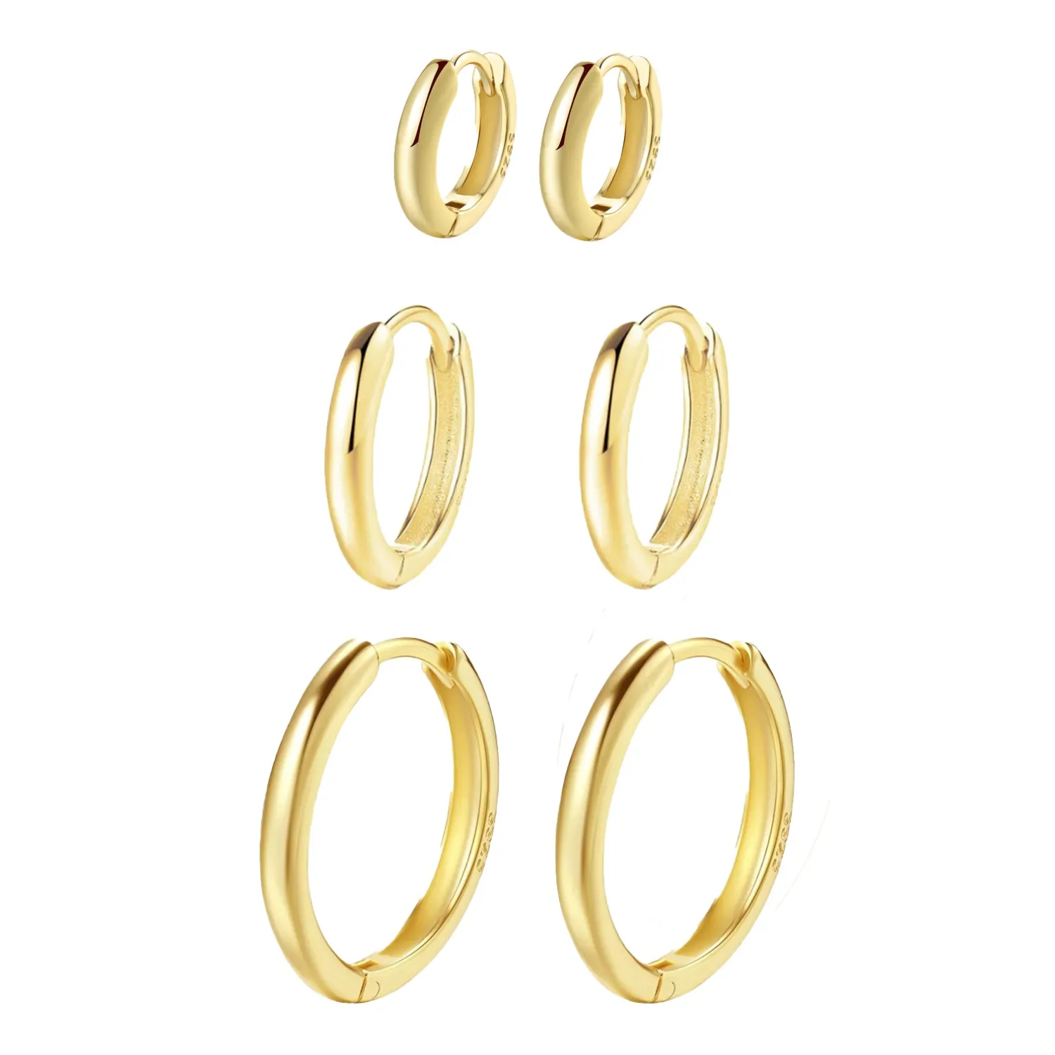Earring Stack Sets | Ohrstecker | Hey Happiness Trio Creolen Set Sterlingsilber