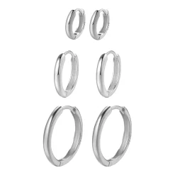 Earring Stack Sets | Ohrstecker | Hey Happiness Trio Creolen Set Sterlingsilber
