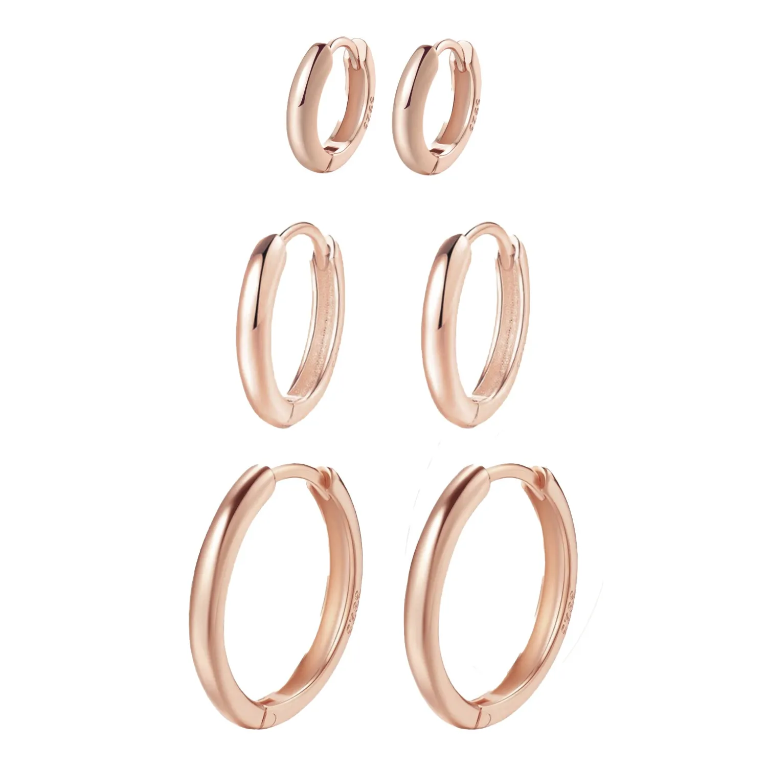 Earring Stack Sets | Ohrstecker | Hey Happiness Trio Creolen Set Sterlingsilber