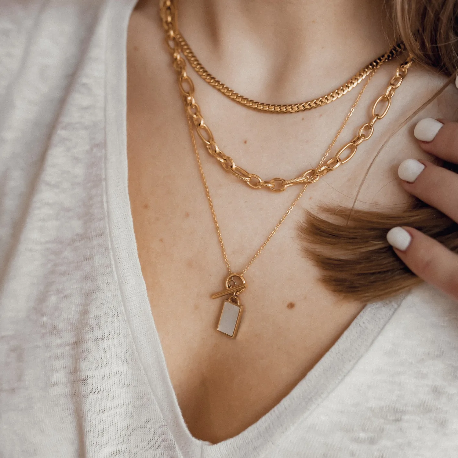 Necklace Sets | Hey Happiness Trio Layering Ketten Set Veret Gold