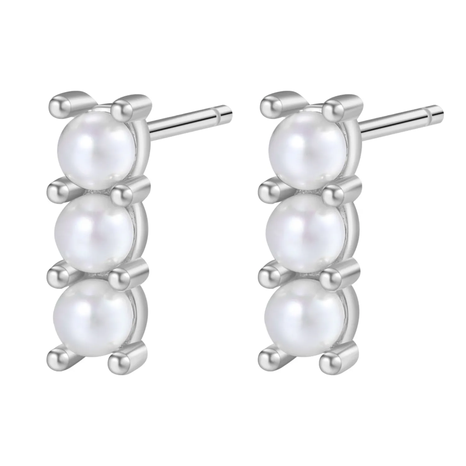 Ohrstecker | Perlenohrringe | Hey Happiness Trio Perlen Ohrstecker Stab Sterlingsilber